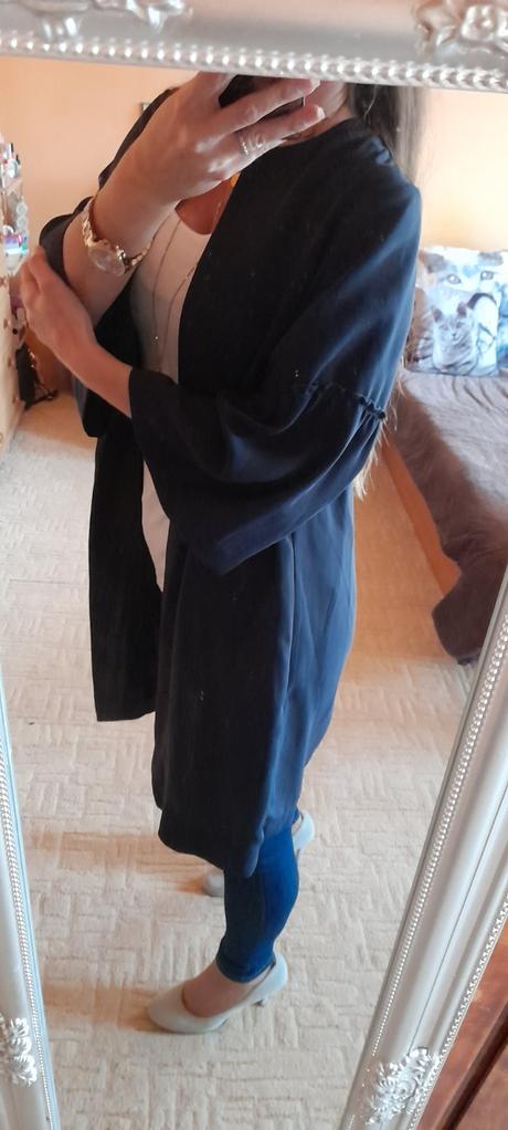 Elegantní dlouhý kabátek s kapsami, h&m,s