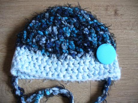 Moherová ručně pletená čepička na 2-3 roky, 80