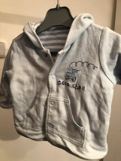 Modrý bavlněný kabátek s podšívkou, 68