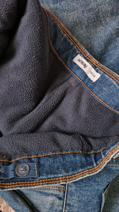 Riflové zateplené kalhoty vel. 158, sinsay,158