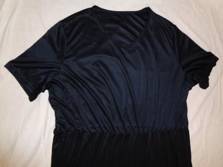 Super jednoduché černé lesklé šaty xxl - dlouhé, xxl