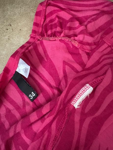 Růžový dlouhý kardigan + dlouhé tričko, h&m,34