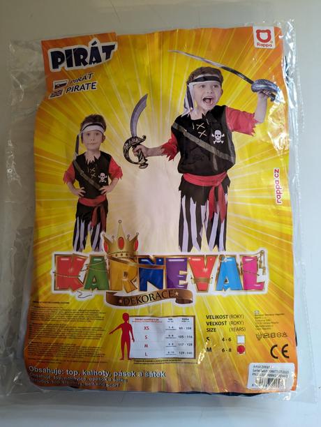 Karnevalový kostým pirát vel. 6 - 8 let, 