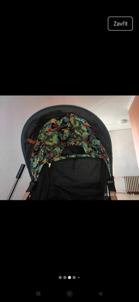 Kočárek momi estelle zelený se zlatým rámem, momi,momi estelle