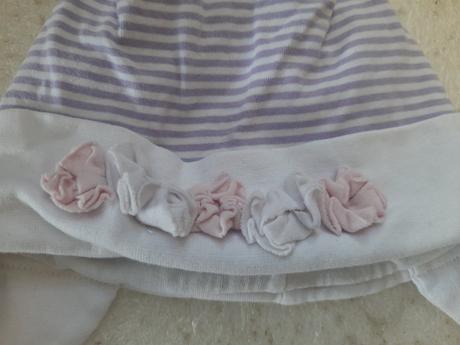 Dívčí čepice proužky, obvod 41 - 46 cm, pupill,86