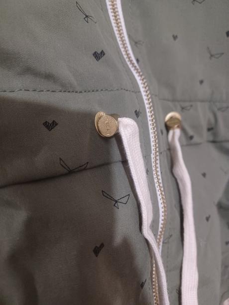 Khaki parka bench s ptáčky, bench,m