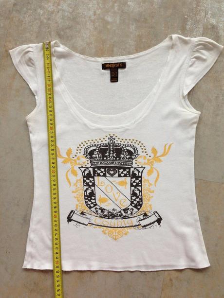 Bílé tričko s korunkou zn. mango jeans, vel.m, 38, mango,m