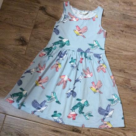 Bavlněné šaty s ptáčky, h&m,128