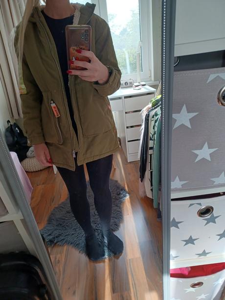 Zimní bunda oversize, khaki parka zara 164/xs-m, zara,164