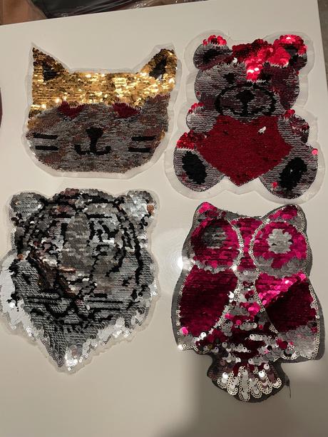 Otáčecí flitrové obrázky k našití,