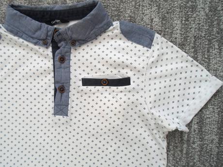 Bílé tričko triko s límečkem polo, george,146