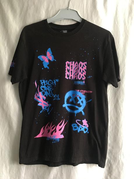 Vel. 36 černé triko s tisky, 36