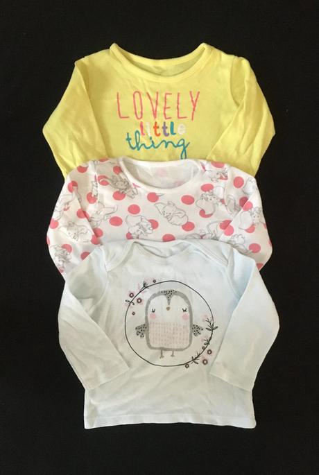 Vel. 80 tři bavlněná trika, 80