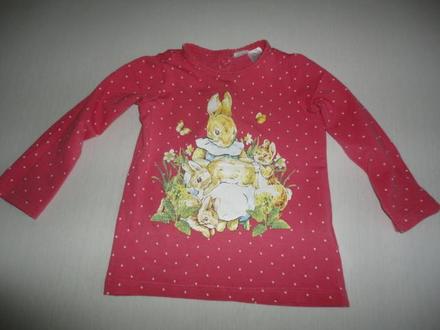 Krásné zajíčkové triko h+m, vel. 9-12 měsíců, h&m,80