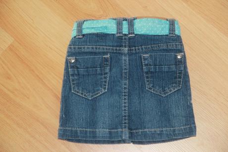 Sukně džínová, látkový pásek, vel. 104, okay,104