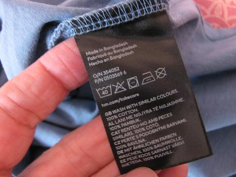 Světle modré elastické bavlněné tričko h&m, h&m,140