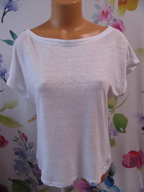 Perfektní bílé lněné dámské tričko, 38