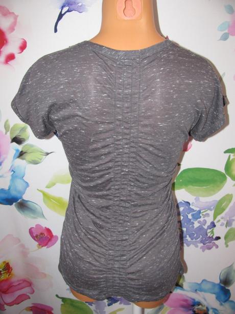 Dámské šedé pružné tričko s pajetkami, střik, s