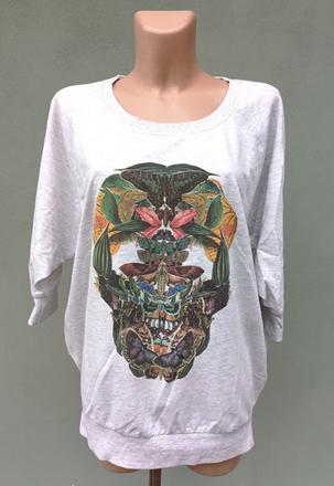 Volné tričko s lebkou only - vel.xs, only,xs