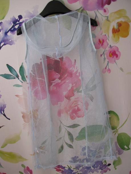 Karneval-modrý tylový plášť s kapucí pro princeznu,