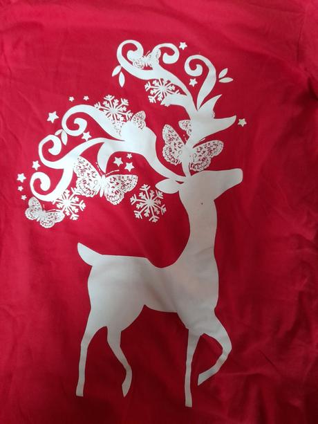 Tričko,dlouhý rukáv 146 s jelenem červené, 146