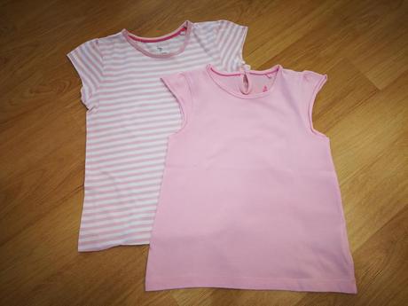Tričko 2x - růžové, proužky v. 110-116, lupilu,110