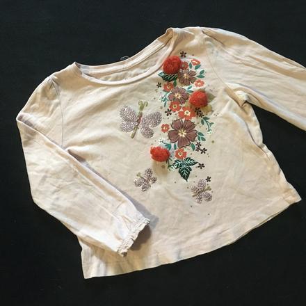 Vel. 86 meruňkové triko s kytičkama, 86