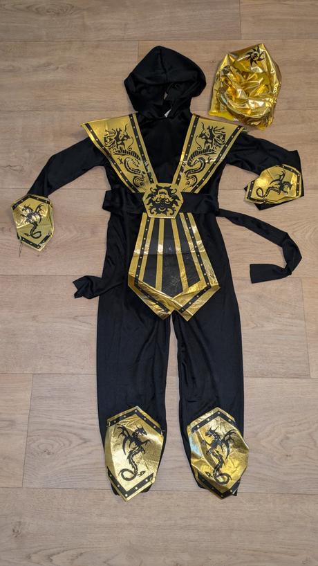 Ka478 karnevalový kostým ninja vel. 128, 7 - 8 let,