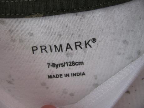Chlapecké bavlněné tričko s maskáčovým nápisem, primark,128
