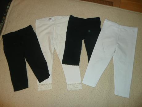 Leginy 4x vel 116  5/6 l bílé  krajka, 116