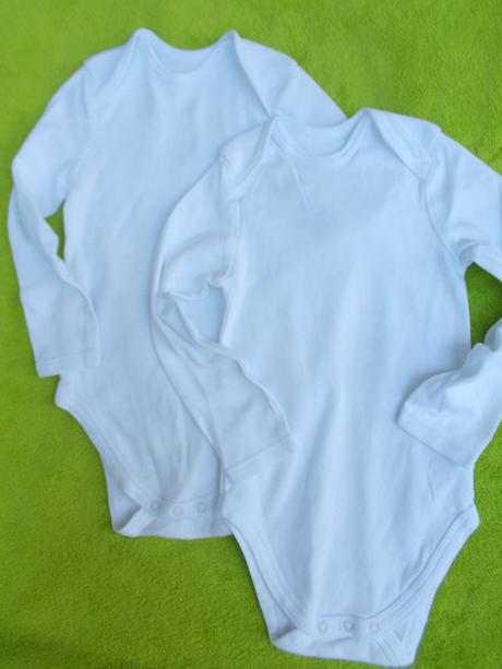 2 x bílé body s dlouhým rukávem, c&a,98