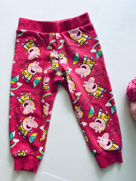 Tepláčky peppa pig - v.12/18 měs malinové barvy, 86