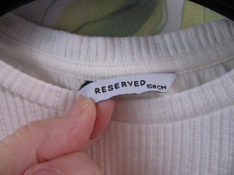 Bílé bavlněné řádkované tričko reserved, reserved,158