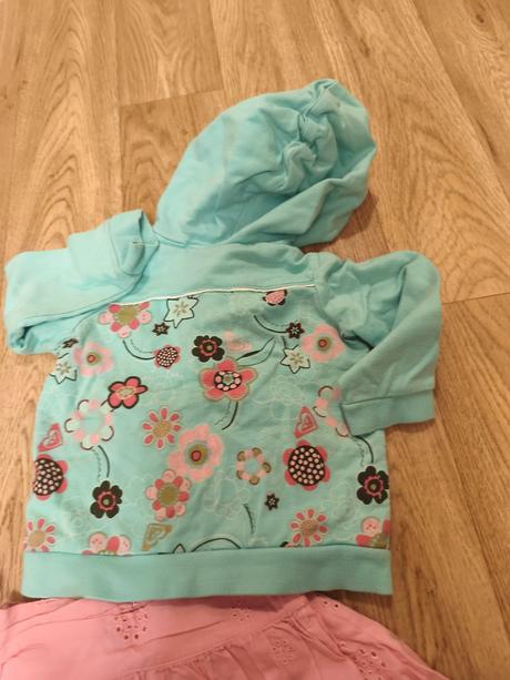 Kytičková mikina roxy 80/86 + růžová sukně next, roxy,80