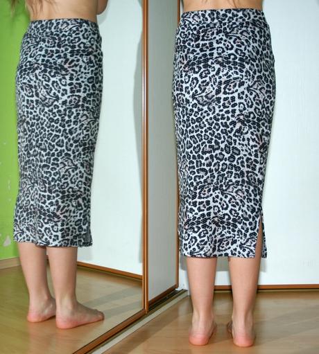 Pružná sukně střední délky s rozparkem, f&f,34