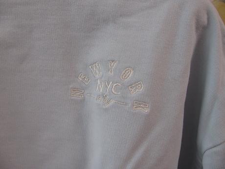 Bavlněná sv. modrá crop top mikina, h&m,146