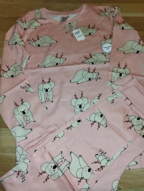 Růžové pyžamo se soby 134/140 lindex, lindex,134