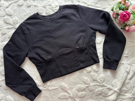 K6/ mikina černá crop - v.38/40, primark,m