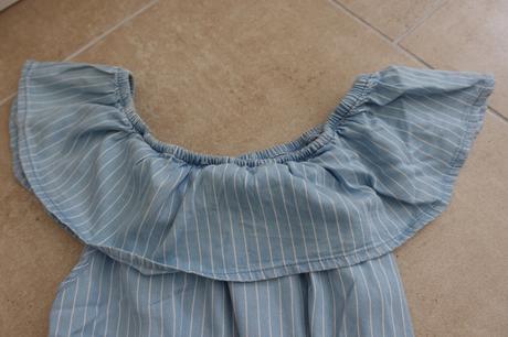 Svetle modre saty, carmen strip 146/152 yigga, yigga,146