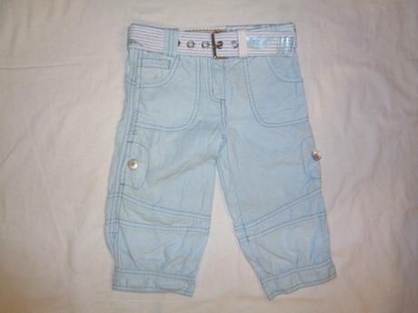 Exkluzivní 3/4 bledě modré kalhoty s páskem, next,116