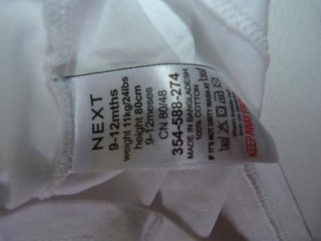 Next bílé tričko vel.80, next,80