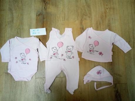 Komplet - body, kabátek, čepka, dupačky, 62