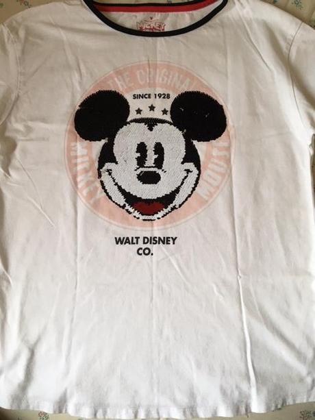 Tričko s flitry a mickey mousem, marks & spencer,164