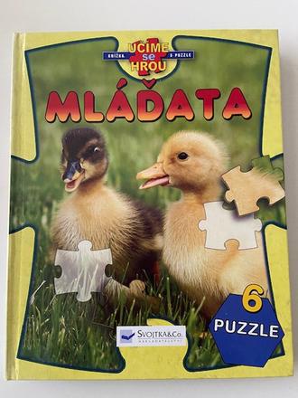 Knížka s 6ks puzzlíky mláďata,
