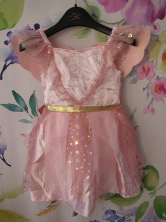 Karneval-růžové šaty unicorn, jednorožec s křídly,