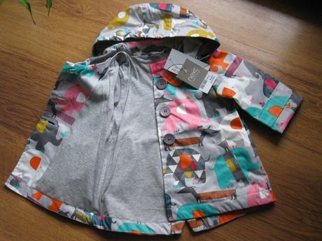 Pogumovaný kabátek se sloníky, next,68