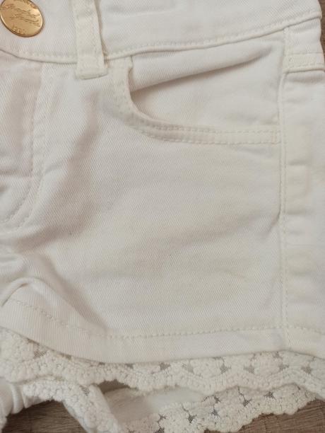 Riflové šortky s krajkou, h&m,98