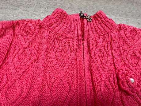 Dívčí růžový pletený svetr, vel. 122 (6-7 let), 122