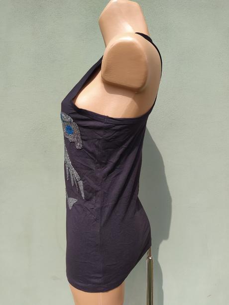 Černé zdobené tílko top zara - vel.m, zara,m