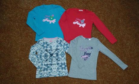 4x triko dlouhý rukáv 122/128, 122